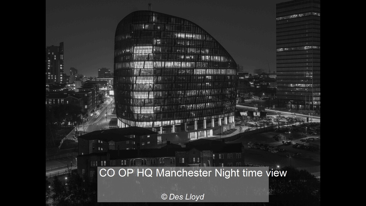 CO OP HQ Manchester Night time view